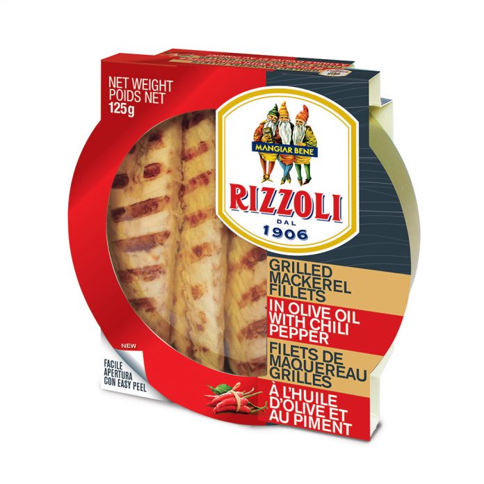 Rizzoli Grilled Spicy Mackerel Fillets in Olive Oil 125g RIZ81360